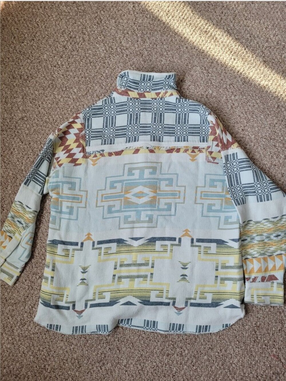 Free People NWT Western Aztec Graphic Inspired Henley Pullover Shirt size S - Picture 6 of 6